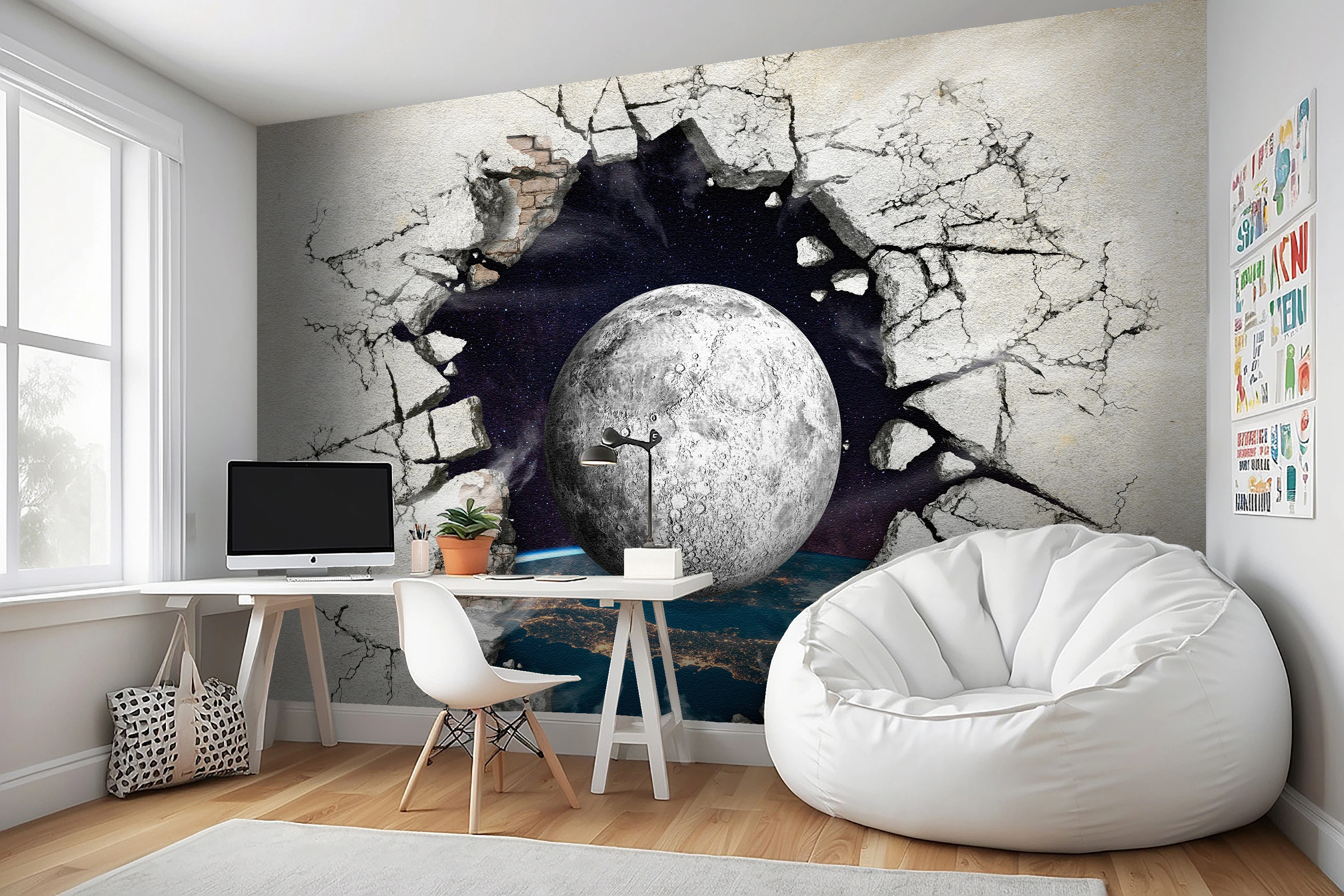 Fototapeta 3D Dziecięca Planeta W Ścianie 2