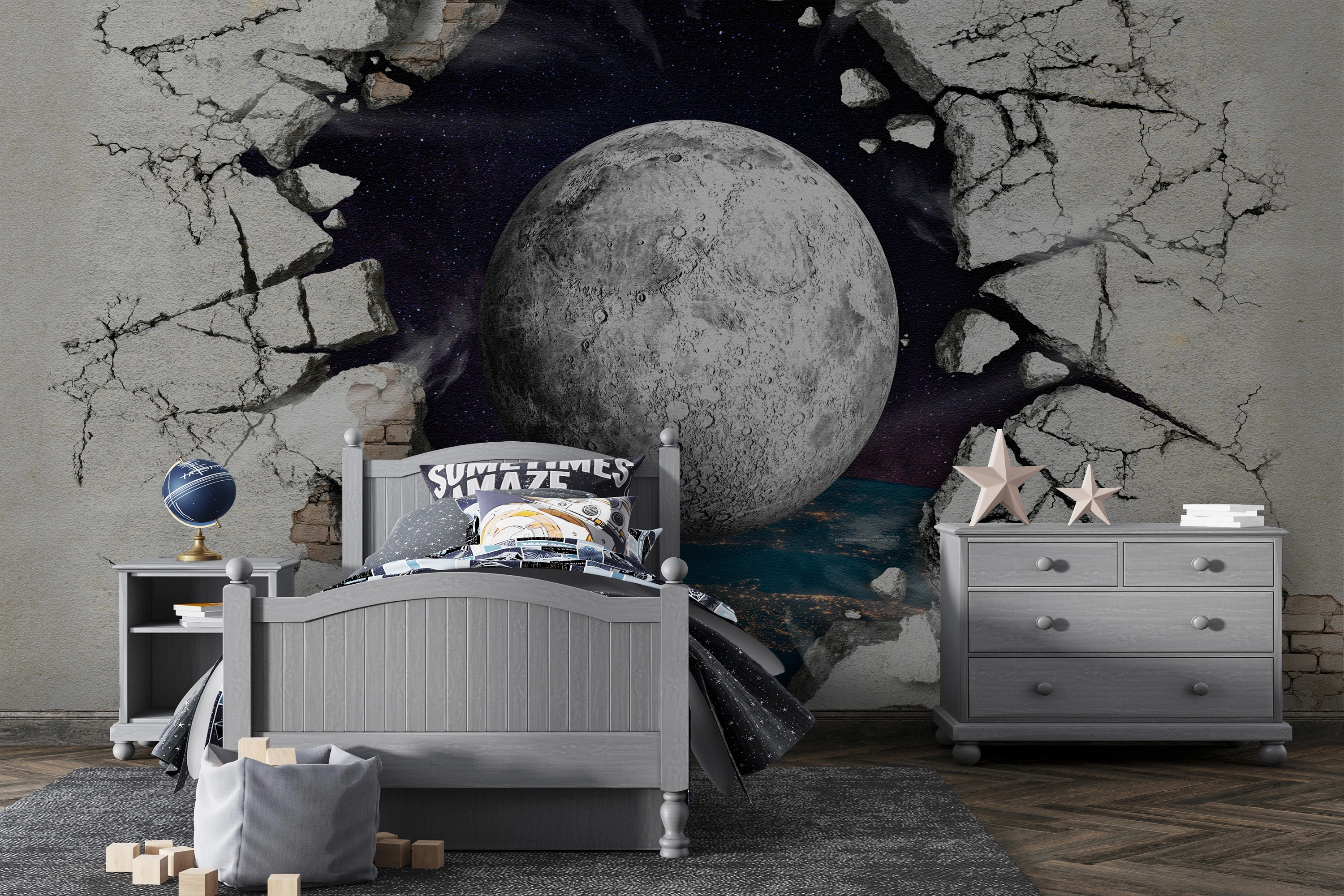 Fototapeta 3D Dziecięca Planeta W Ścianie 5