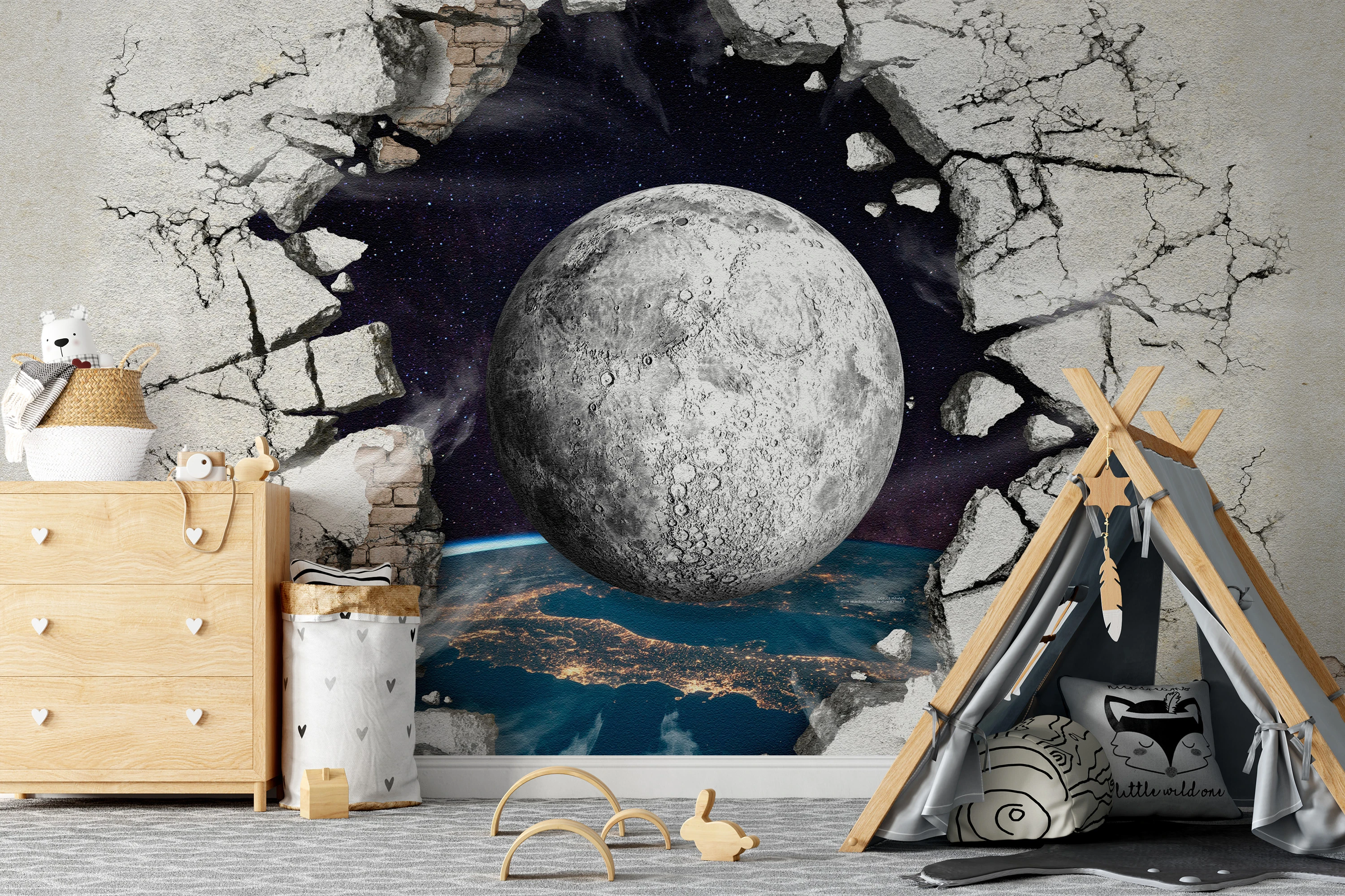 Fototapeta 3D Dziecięca Planeta W Ścianie 4