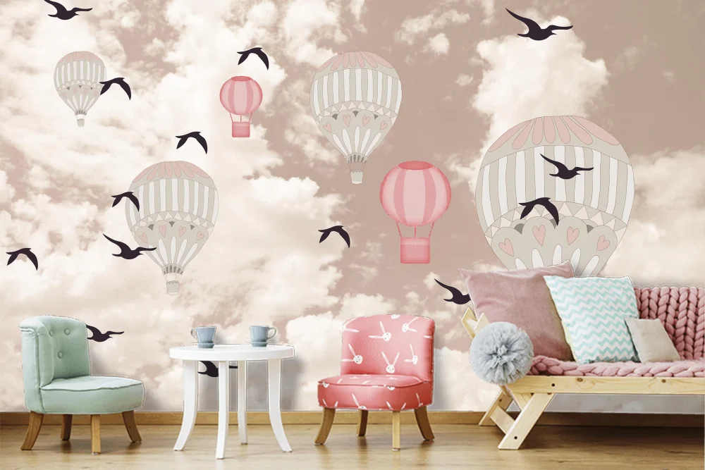 Fototapeta Balony W Pudrowych Chmurach