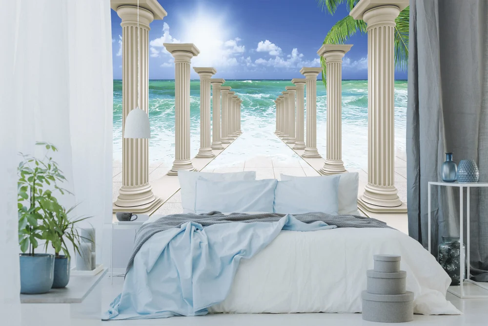 Fototapeta Białe Filary Na Plaży