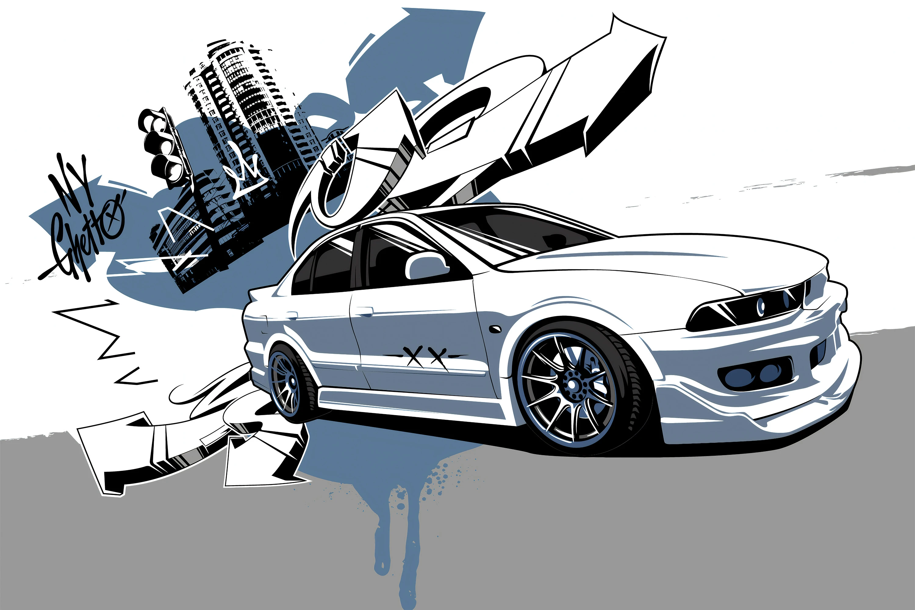 Fototapeta Błękitny BMW 6