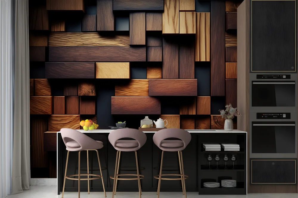 Fototapeta Brązowa 3D Ściana W Stylu Loft