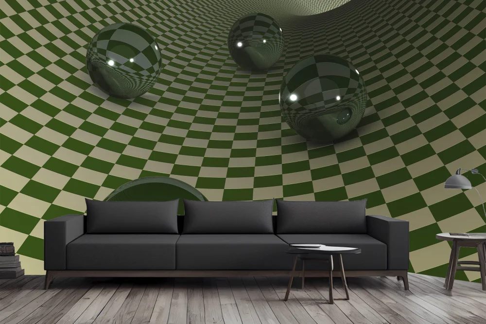Fototapeta Ciemnozielone 3D Kulki