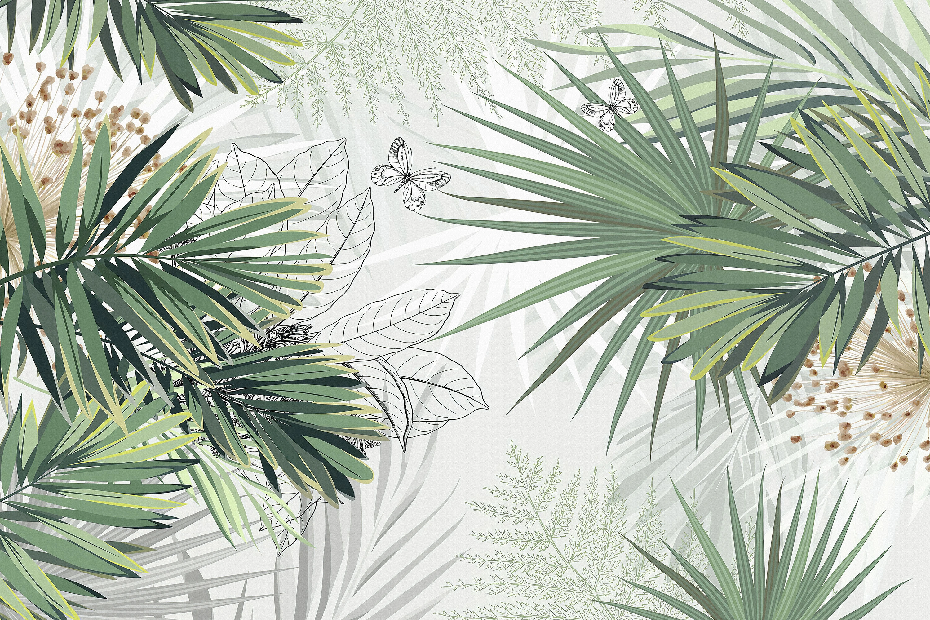  Fototapeta Zielone Gałęzie Palm 10