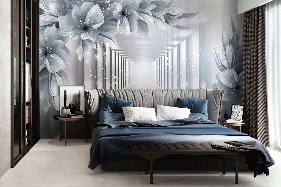 Fototapeta Diamentowe Kwiaty W Tunelu 3D