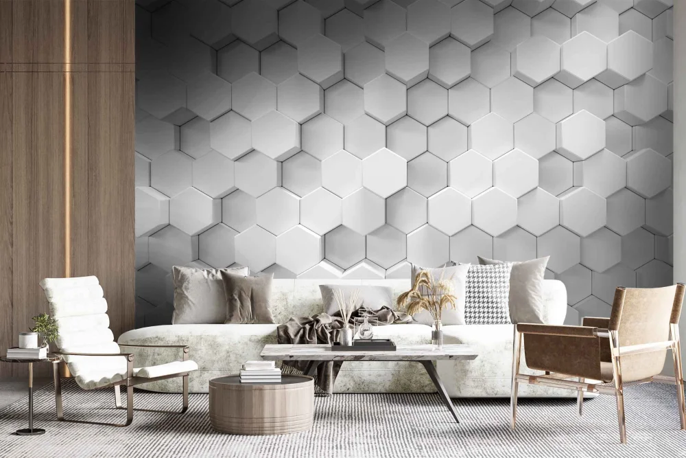 Fototapeta Elegancka Biała 3D Geometria