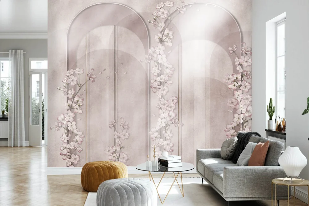 Fototapeta Elegancka Geometria I Kwiaty