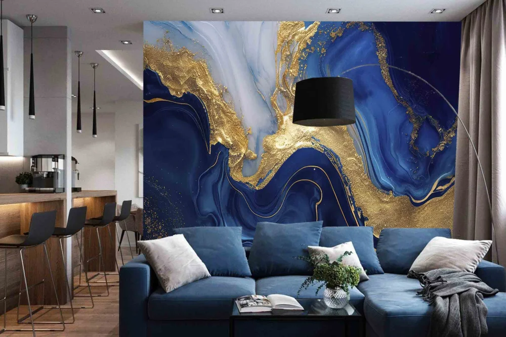 Fototapeta FluidArt W Kolorach Indygo
