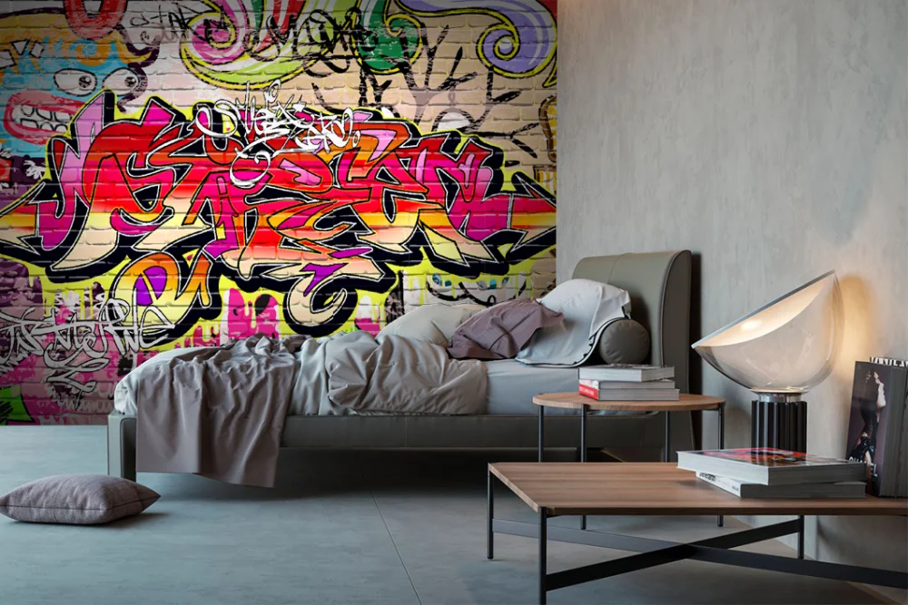 Fototapeta Graffiti Na Ceglanej Ścianie