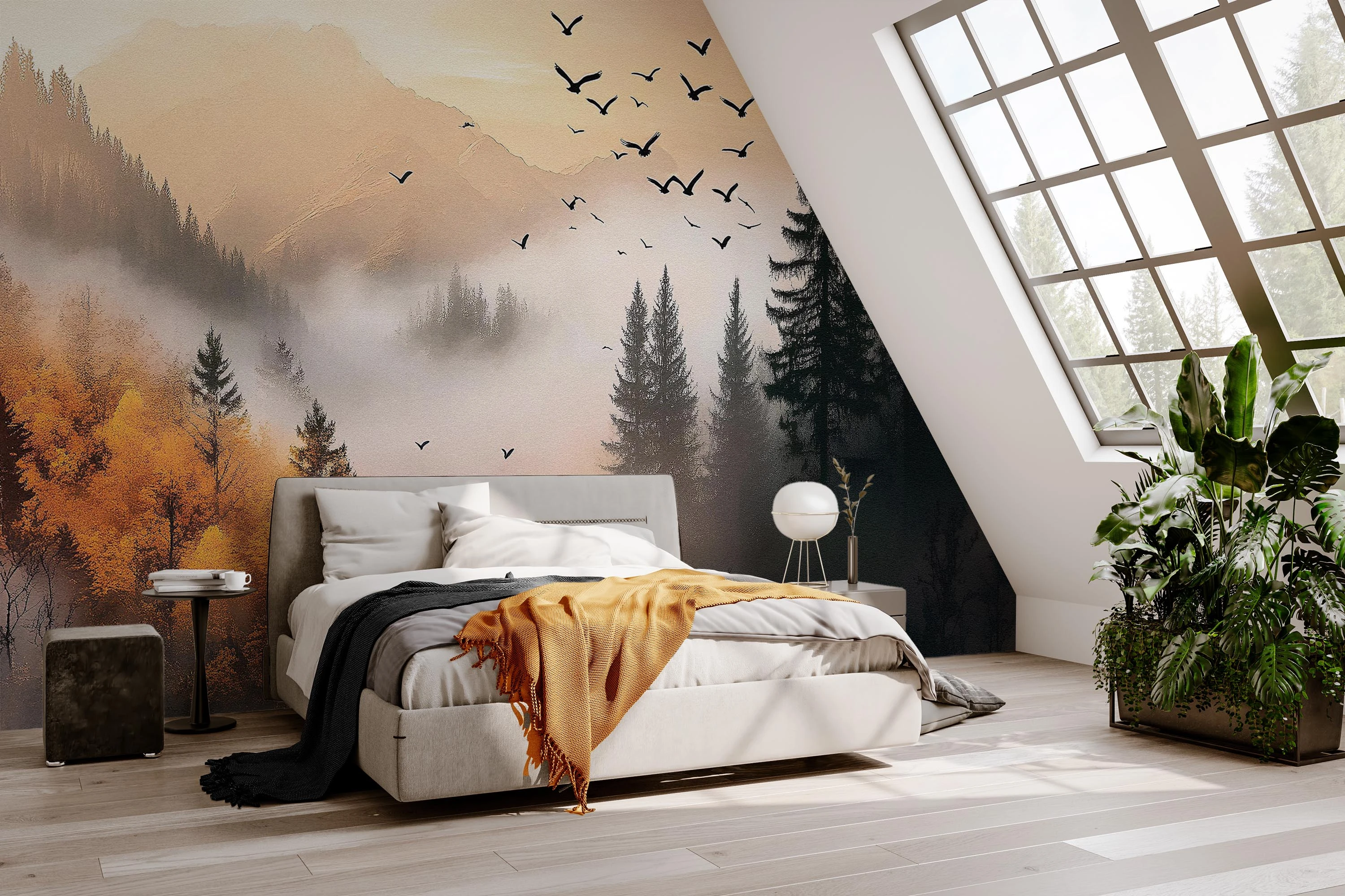 Fototapeta Ptaki Nad Lasem