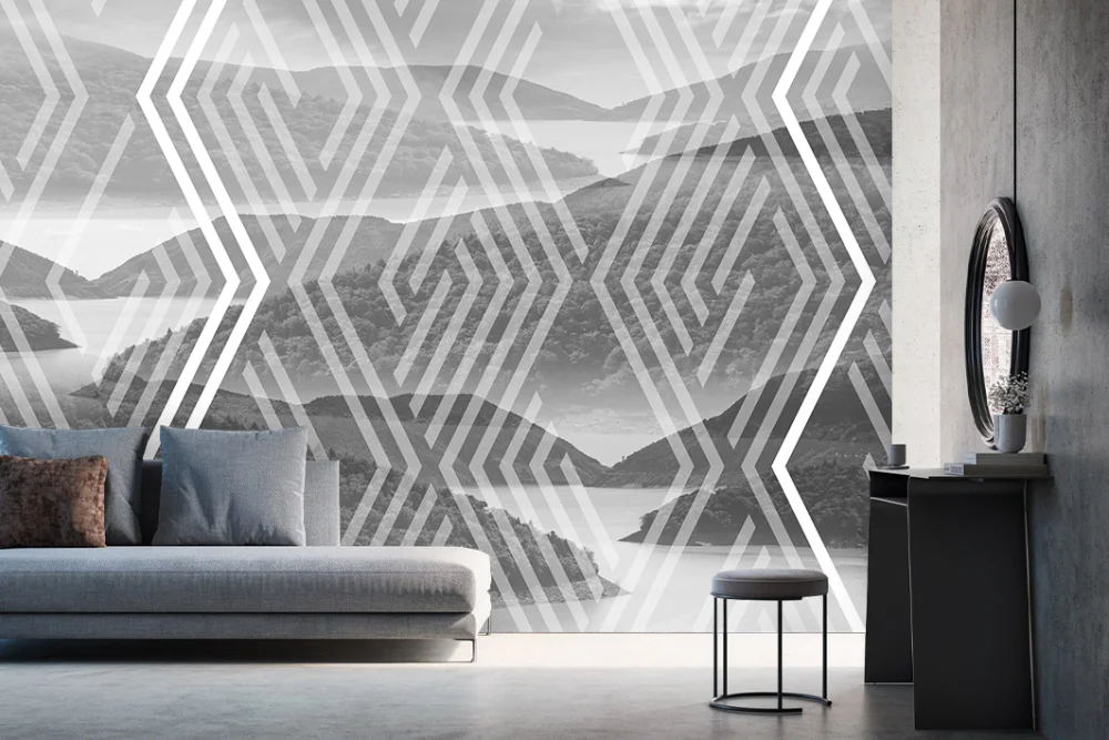Fototapeta Szare Enigmatyczne Góry I Geometria