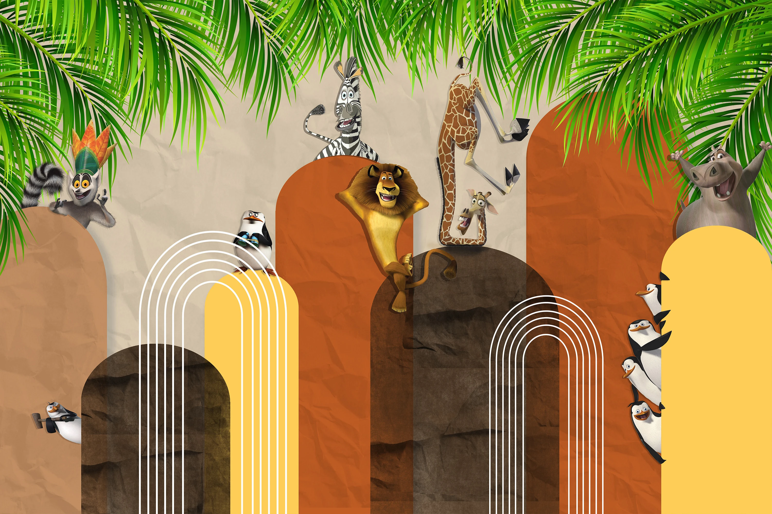 Fototapeta Zwierzęta Z Madagaskaru I Geometria 6