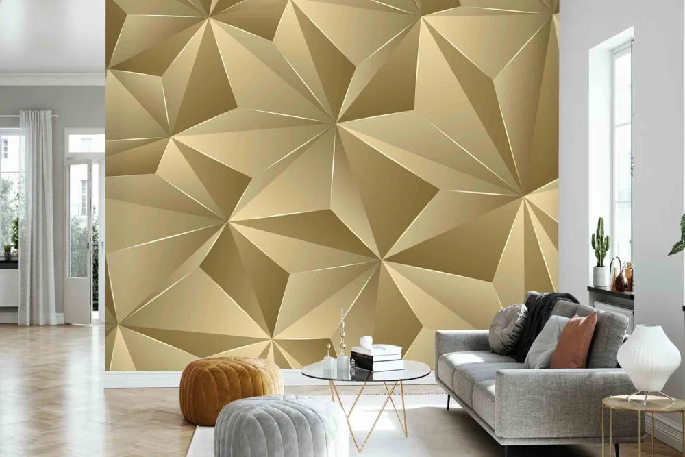 Fototapeta Geometria Ciemnobeżowe Trójkąty