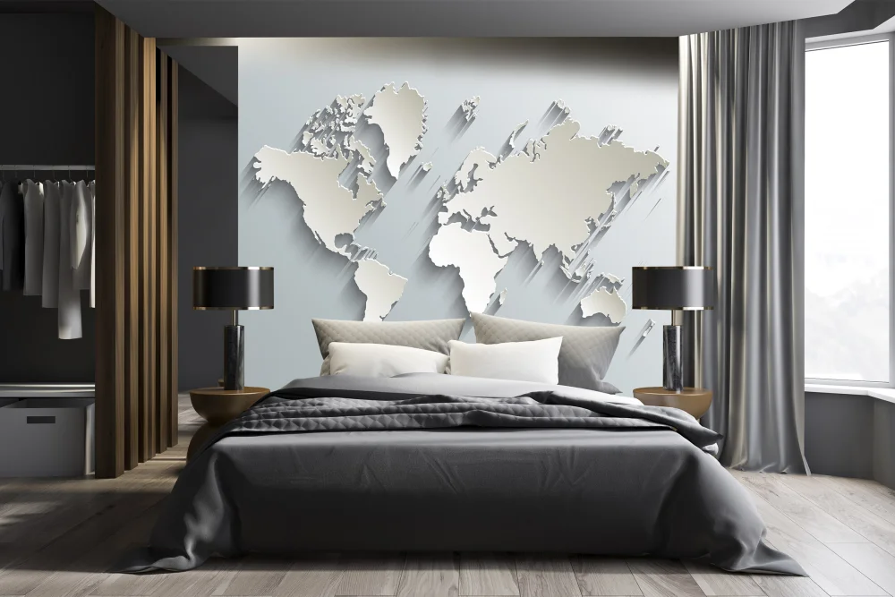 Fototapeta Metalowa Mapa Światа