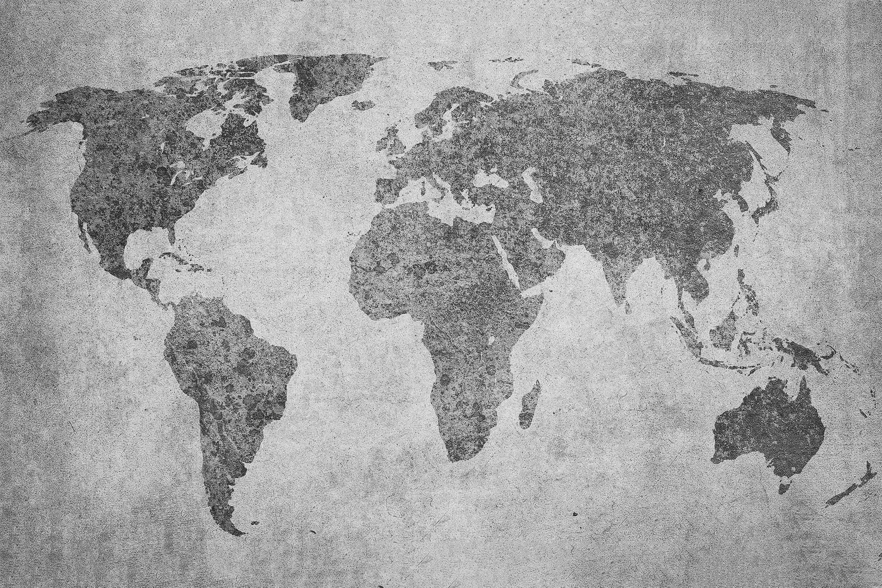 Fototapeta Mapa Świata I Betonowa Ściana 6