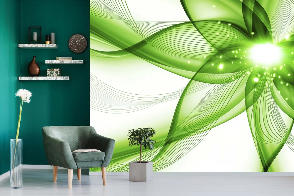 Fototapeta Neonowy Zielony Kwiat