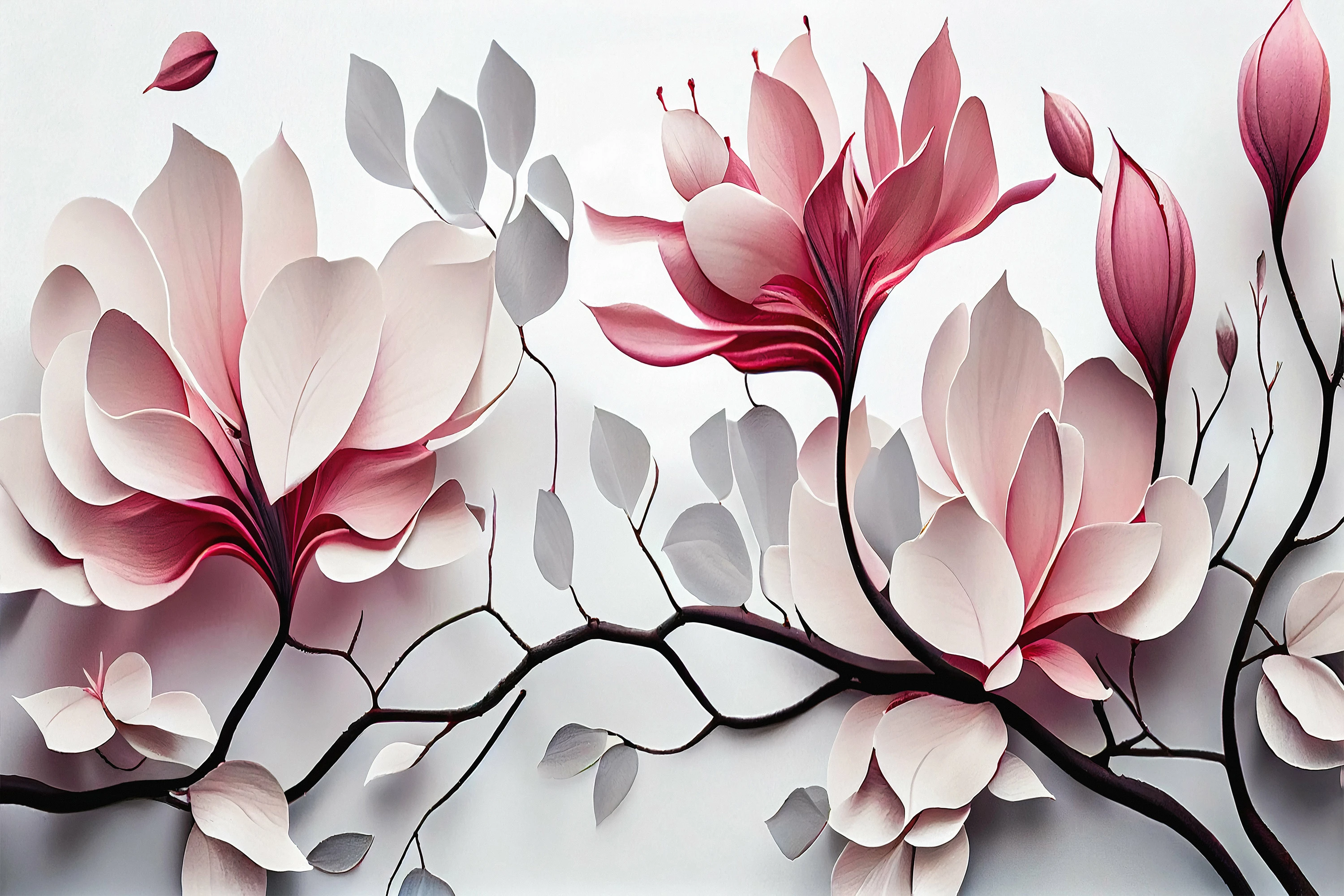 Fototapeta Różowa 3D Magnolia 12