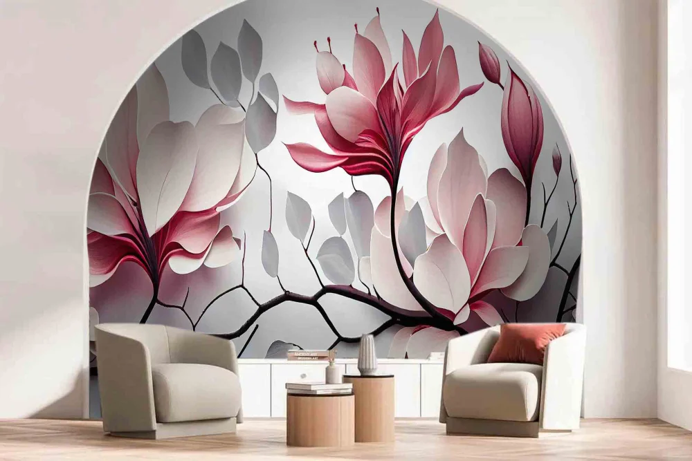 Fototapeta Różowa 3D Magnolia