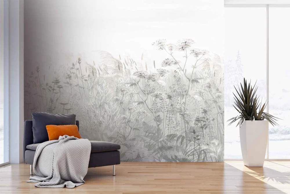 Fototapeta Szare Pole W Stylu Boho