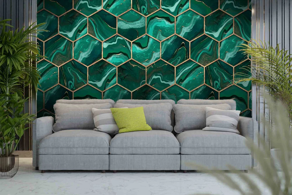 Fototapeta Szmaragdowa Geometria