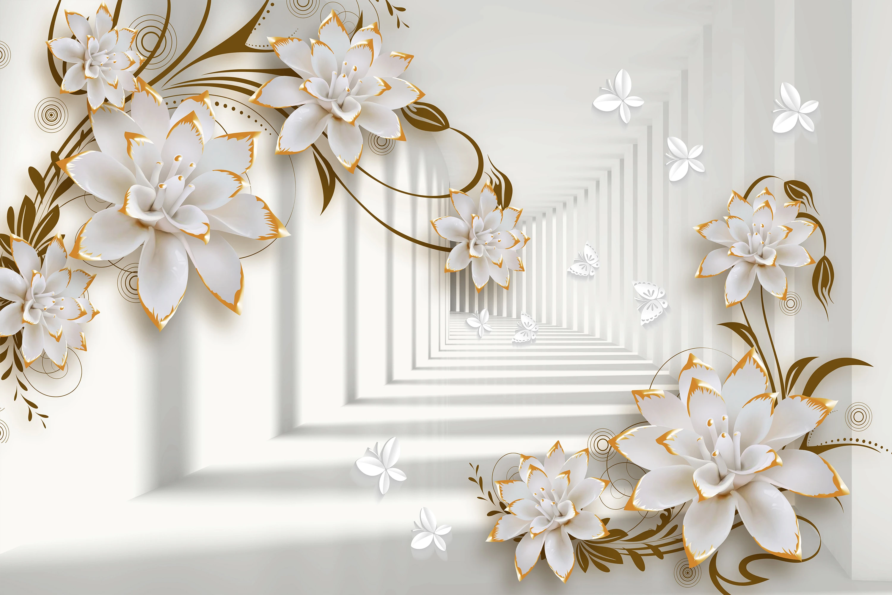 Fototapeta Tunel 3D I Magnolii 6