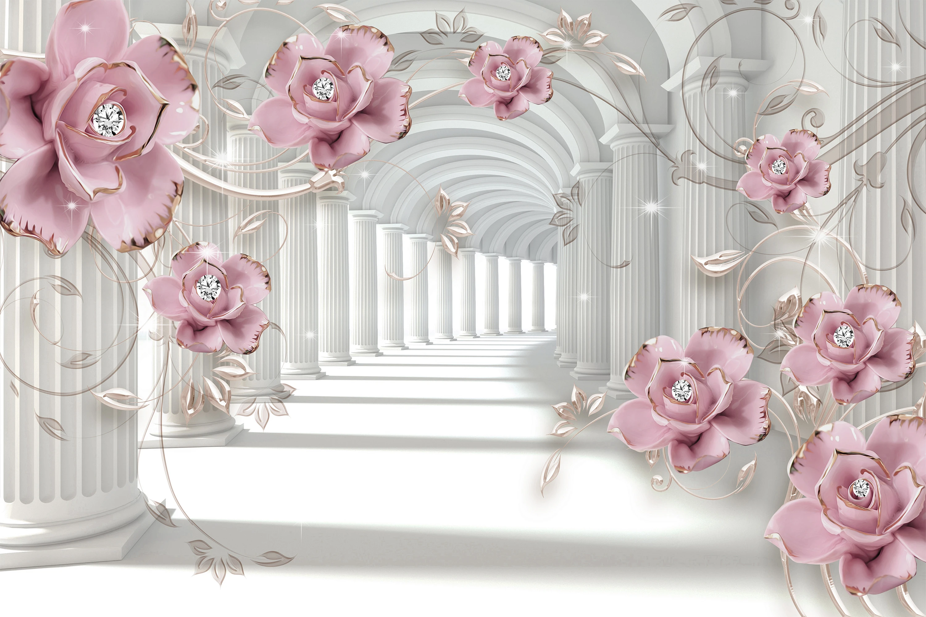 Fototapeta Tunel 3D Z Kolumnami 6