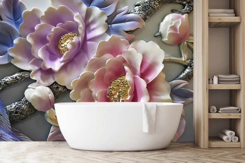 Fototapeta Wielokolorowe 3D Piwonie
