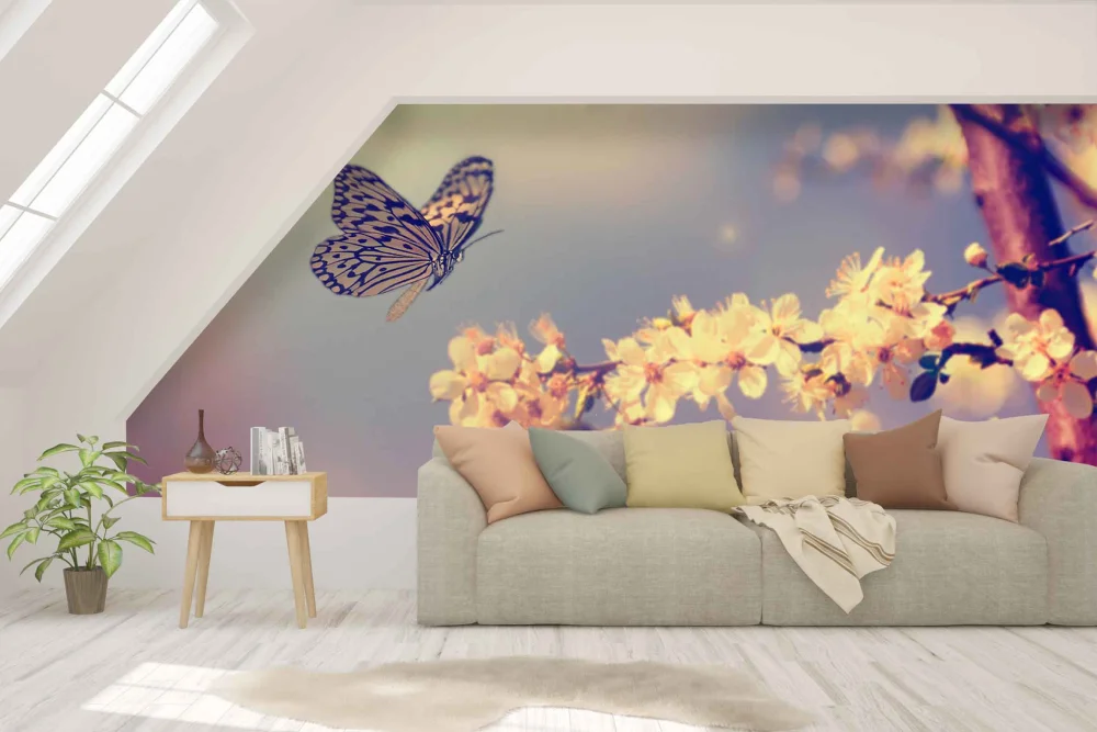 Fototapeta Wiosenna Sakura I Motyl