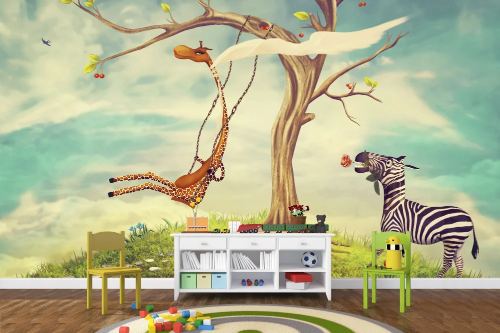 Fototapeta Zebra I Żyrafa