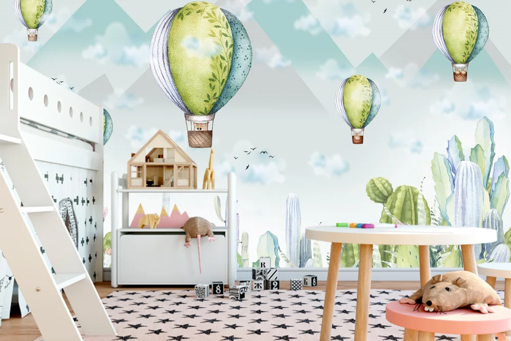 Fototapeta Zielone Balony I Kaktusy