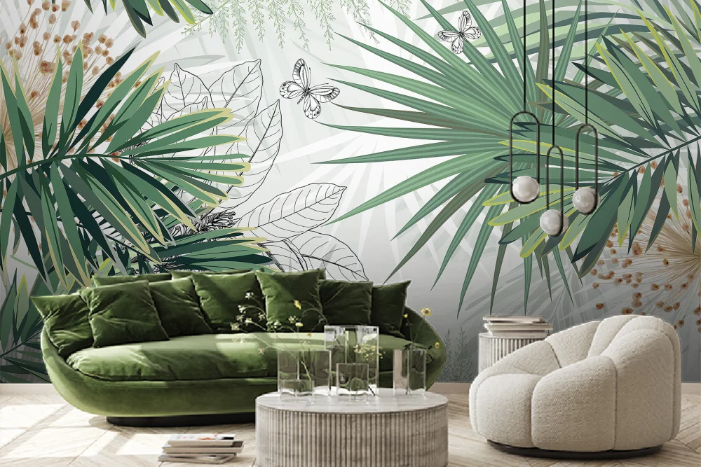Fototapeta Zielone Gałęzie Palm