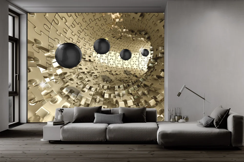 Fototapeta Złote Puzzle 3D